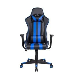 Cadeira Gamer Pelegrin em Couro Pu Reclinável Pel-3013 Preta e Azul - 2