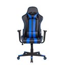 Ver imagem 2 de Cadeira Gamer Pelegrin em Couro Pu Reclinável Pel-3013 Preta e Azul