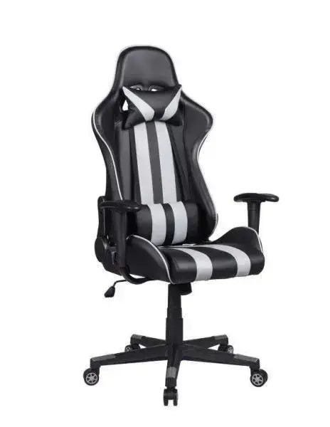 Cadeira Gamer Pelegrin em Couro Pu Reclinável Pel-3013 Preta e Cinza