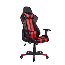 Cadeira Gamer Pelegrin em Couro Pu Reclinável Pel-3013 Preta e Vermelha - 1