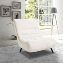 Ver imagem 3 de Poltrona Nathy Confortável com Puff para Sala ou Quarto Boucle Bege Claro Bz Home Decor