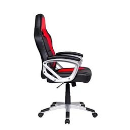 Cadeira Gamer em Couro PU Pelegrin PEL-3007 Preta e Vermelha - 4