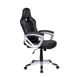 Cadeira Gamer em Couro PU Pelegrin PEL-3007 Preta e Cinza - 3