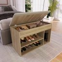 Ver imagem 2 de Sapateira Bau Com Tampo Estofado Sp080 Oak
