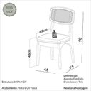 Ver imagem 5 de Conjunto Mesa Jantar 6 Lugares MDF Off White com Freijó 180cm Dalla Costa Móveis