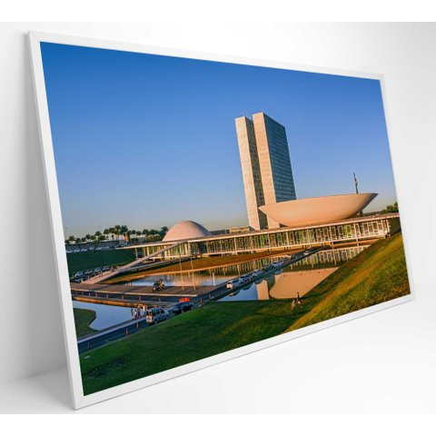 Quadro Congresso Nacional Brasília - 60x40 Cm - Vidro Impresso