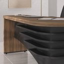 Ver imagem 7 de Mesa para Escritório em L Diretor Lado Direito Nogal/preto
