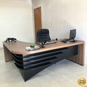 Ver mais imagens de Mesa para Escritório em L Diretor Lado Direito Nogal/preto