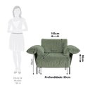 Ver imagem 4 de Poltrona Industrial Basileia 105cm Yescasa Veludo Tx Verde Pistache
