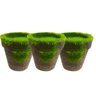 Jogo com 3 Vasos Redondos Grama Artificial - 1
