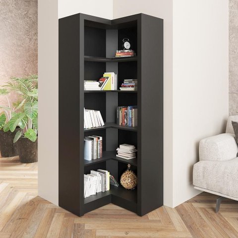Armário de Canto para Escritório Me4132 Preto Tecnomobili
