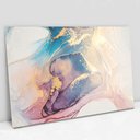 Ver imagem 1 de Quadro Decorativo em Canvas Abstrato Aquarela Luxo TaColado Borda Infinita 90 x 60cm