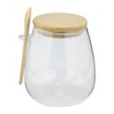 Ver imagem 1 de PORTA MANTIMENTO BORROSSIL TAMPA E COLHER BAMBU 1LT 12X8,5X14CM