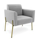 Ver imagem 2 de Poltrona Pé de Ferro Dourado Decorativa Kit 2 Marisa Suede D03 - D’Rossi