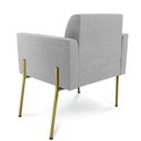 Ver imagem 5 de Poltrona Pé de Ferro Dourado Decorativa Kit 2 Marisa Suede D03 - D’Rossi