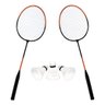 Kit Raquete de Badminton C/ 3 Petecas Laranja - Art Sport - 1