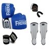 Kit Boxe Thai Orion -Luva Bandagem Bucal Caneleira -08 oz AZ/BC - 1