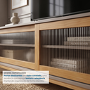 Ver imagem 7 de Rack para TV 65 Polegadas 182cm em Madeira Maciça/MDF e Vidro Canelado Mel/Fendi