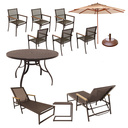 Ver imagem 1 de Conjunto de Jantar e Lazer para Área Externa:mesa 1,40m, 6 Poltronas e 2 Espreguiçadeiras - Nossa Ka