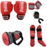 Kit Muay Thai Trad-Luva Bandagem Bucal Caneleira Bolsa-12 oz VM - 1