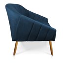 Ver imagem 4 de Namoradeira Giovana 02 Lugares Suede Azul Marinho Pés Palito Castanho - D’Rossi