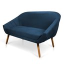Ver imagem 5 de Namoradeira Giovana 02 Lugares Suede Azul Marinho Pés Palito Castanho - D’Rossi