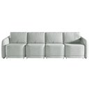 Ver imagem 6 de Sofá Cama Modulado Retrátil e Reclinável Decorativo Varsóvia 436cm Veludo Cinza G33 - Gran Belo