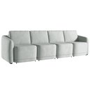 Ver imagem 5 de Sofá Cama Modulado Retrátil e Reclinável Decorativo Varsóvia 436cm Veludo Cinza G33 - Gran Belo