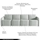 Ver imagem 2 de Sofá Cama Modulado Retrátil e Reclinável Decorativo Varsóvia 436cm Veludo Cinza G33 - Gran Belo