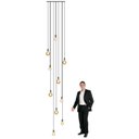 Ver imagem 2 de Lustre para Sala Pratic 10 Lâmpadas Dourado Pé Direito Alto