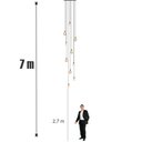 Ver imagem 3 de Lustre para Sala Pratic 10 Lâmpadas Dourado Pé Direito Alto