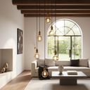 Ver imagem 6 de Lustre para Sala Pratic 10 Lâmpadas Dourado Pé Direito Alto