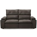 Ver imagem 3 de Sofá Retrátil Reclinável para Sala 3 Lugares 230cm Niels F04 Veludo Marrom - Lyam Decor