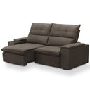 Ver imagem 6 de Sofá Retrátil Reclinável para Sala 3 Lugares 230cm Niels F04 Veludo Marrom - Lyam Decor