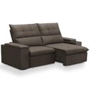Ver imagem 1 de Sofá Retrátil Reclinável para Sala 3 Lugares 230cm Niels F04 Veludo Marrom - Lyam Decor