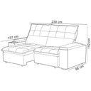 Ver imagem 5 de Sofá Retrátil Reclinável para Sala 3 Lugares 230cm Niels F04 Veludo Marrom - Lyam Decor