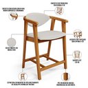 Ver imagem 7 de Kit 06 Banquetas Baixa Cozinha Sala de Jantar Bancada Cecília L02 Bouclê Cru - Lyam Decor