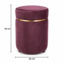 Ver imagem 2 de Kit Puff Cinta Superior Cinta Dourada Marsala Rosé / Veludo