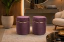 Ver imagem 1 de Kit Puff Cinta Superior Cinta Dourada Marsala Rosé / Veludo
