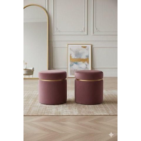 Kit Puff Cinta Superior Cinta Dourada Marsala Rosé / Veludo