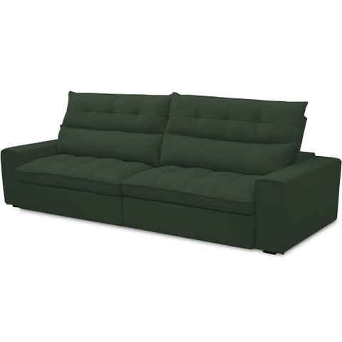 Sofá Retrátil Reclinável para Sala de Estar Living 290cm Dimas F04 Veludo Verde