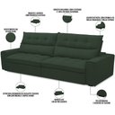 Ver imagem 5 de Sofá Retrátil Reclinável para Sala de Estar Living 290cm Dimas F04 Veludo Verde