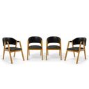 Ver imagem 1 de Kit com 4 Cadeiras Leticia Madeira Maciça Estofada para Mesa de Jantar Courino Preto 503