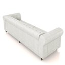 Ver imagem 6 de Sofá Living Sala de Estar Stanford Chesterfield 3 Lugares 260cm Pés de Madeira Couro Branco Manchado