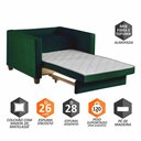 Ver imagem 3 de Sofá Cama Marcelle 1 Lugar 100 Solteiro Veludo Paris Pés de Madeira Talento Móveis