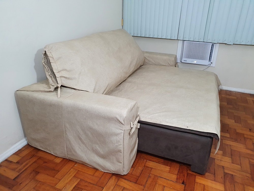 Capa de sofá Retrátil 4 lugares Impermeável até 3,25m:Bege - 2