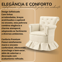 Ver imagem 4 de Poltrona Amamentação Descanso Balanço Confortável Quarto Cadeira Sala Leitura Corino:corino Bege