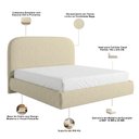 Ver imagem 5 de Cama King Flutuante com Cabeceira 195cm Aura W01 Linho Bege - Lyam Decor