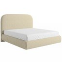 Ver imagem 2 de Cama King Flutuante com Cabeceira 195cm Aura W01 Linho Bege - Lyam Decor