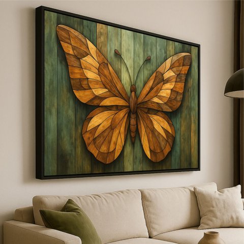 Quadro Grande Borboleta Abstrato Essência da Transformação